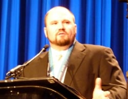 Steven Holcomb speaking at vision awards